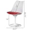 Fabulaxe Mid-Century Modern White Tulip Side Chair with Red Cushioned Seat - Stylish and QI004628.RD.2 - alternate 2