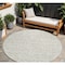 Homeroots 8' Ivory And Beige Round Southwestern Washable Indoor Outdoor Area Rug 594174 - alternate 1