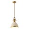 Jonathan Y Homer 10" 1-Light Modern Industrial Metal LED Dome Pendant, Almond/Brass Gold JYL9535F - alternate 1