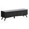 Homeroots 59" Gray and Black Fabric Upholstered Storage Bench with Drawers 523986 - alternate 3