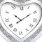 Homeroots 27" Silver Faux Crystal And Mirrored Glass Silent Analog Heart Wall Clock 635638 - alternate 2