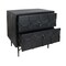 Homeroots 28" Distressed Black Two Drawer Solid Wood Nightstand 569605 - alternate 2