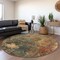 Homeroots 8' Sage Tan And Copper Round Abstract Washable Indoor Outdoor Area Rug 606106 - alternate 2