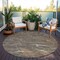 Homeroots 8' Brown And Ivory Round Abstract Washable Indoor Outdoor Area Rug 601040 - alternate 3