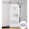 Sartodoors Sturdy Barn Door 32 x 80 inches Frosted Glass 3 Lites, Lucia 4070 White Silk, 6.6FT Rail Hangers He LUCIA4070BD-S-WS-32 - alternate 2