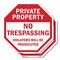 Signmission Private Property No Trespassing Vio, 6 inch X 6 inch, Plastic Sign, 2PK OC-P-2PACK-6-94 - alternate 1