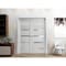 Sartodoors Slab Barn Door Panel 30 x 84in, Light Grey Oak W/ Frosted Glass, Pocket Closet Sliding QUADRO4445S-OAK-3084 - alternate 1