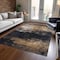 Homeroots 5' X 8' Charcoal Tan And Beige Abstract Washable Indoor Outdoor Area Rug 606093 - alternate 6