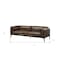 Homeroots 71in Chocolate And Silver Top Grain Leather Loveseat 515670 - alternate 2