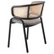 Leisuremod Ervilla Dining Chair with Stainless Steel Legs Velvet Seat and Wicker Back, Grey, 4PK EC20GR4 - alternate 2