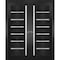 Sartodoors Sliding French Double Pocket Doors 60x96 inches Black Solid Core Modern Interior QUADRO4088DP-BLK-6096 - alternate 2