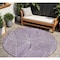 Homeroots 8' Purple And Ivory Round Geometric Washable Indoor Outdoor Area Rug 594805 - alternate 1