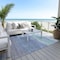 Homeroots 5' X 8' Blue Teal Blue And Sky Blue Abstract Washable Indoor Outdoor Area Rug 618137 - alternate 2
