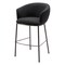 Homeroots 30" Black And Bronze Shearling And Steel Bar Height Bar Chair 555704 - alternate 1