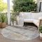 Homeroots 8' Round Brown Round Ombre Washable Non Skid Indoor Outdoor Area Rug 563633 - alternate 2