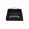 Homeroots 16in Black Wood And Linen Serving Tray With Handles 401792 - alternate 2