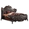 Homeroots Dark Brown King Bed Frame with Nailhead Trim 348172 - alternate 1