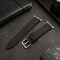 Elegani Leather Band Compatible with Apple Watch 45mm, Black, Silver, Black, Yellow Gold, Rose Gold Buckle SVLTQR-BLK-45 - alternate 2