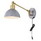 Jonathan Y Lisa 18 in. Swing Arm 1-Light Modern Midcentury Iron USB Charging Port LED Sconce, Grey/Brass Gold JYL1301C - alternate 2