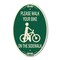 Signmission Pavement Stencil Please Walk Your Bike on the, 12 In X 18 In Architectural, Heavy Gauge Aluminum A-OV-G-1218-23338 - alternate 1