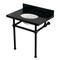 Kingston Brass 30" Black Granite Console Sink with Brass Legs, 8-Inch, 3-Hole, Black Granite/Matte Black KVPK3030KB0 - alternate 1