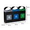 Commercial Zone Products Avante Series Triple Stream Black Trash/Recycling/Composting 30 Gallon Shallow Containers w/ Canopy 787308MSA - alternate 2