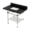 Kingston Brass 36-Inch Black Granite Console Sink with Acrylic Legs and Shelf, 8-Inch, 3-Hole KVPK3630KASQB6 - alternate 1