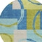 Homeroots 8' Denim Blue And Lime Green Round Geometric Washable Indoor Outdoor Area Rug 612577 - alternate 2