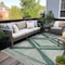 World Rug Gallery Contemporary Geometric Stripe Weather Resistant Reversible Indoor/Outdoor Rug 5 ft x 7 ft Green WR109GREEN5X7 - alternate 1