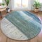 Homeroots 8' Teal Blue And Gray Round Abstract Washable Indoor Outdoor Area Rug 632061 - alternate 2