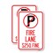 Signmission Fire Lane $250 Fine With No Parking Symbol, 18'' X 24'' 2 Signs, Heavy Gauge Aluminum, 2PK A-1824-2PACK-24022 - alternate 1
