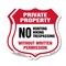 Signmission Private Property Shield Sign No Hunting, 6 inch X 6 inch, Plastic Sign, 2PK SHI-P-2PACK-6-445 - alternate 1