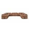 Homeroots Chestnut Italian Leather Power Reclining U Shaped Twelve Piece Sectional With Console 634662 - alternate 2