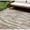 Homeroots 10' X 14' Ivory And Beige Striped Washable Indoor Outdoor Area Rug 609041 - alternate 1