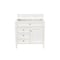James Martin Vanities Brittany 36" Single Vanity in Bright White, w/ 3 CM Phantome Eclos Top 655-V36-BW-3PHT - alternate 2