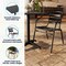 Flash Furniture Lila 23.5'' Black Square Aluminum Indoor-Outdoor Table Set w/2 Black Slat Back Chairs TLH-ALUM-24SQ-017BK2-GG - alternate 3