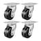 Hyw Products Heavy Duty Caster Set 4in Phenolic Wheels, 4 Swivel, 4PK 40-40S-A1-PH-4 - alternate 1