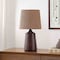 Jonathan Y Highland 22.25" Classic Cottage Tapered Resin/Metal LED Table Lamp w/Paper Rope Shade, Dark Brown Woo JYL9201B - alternate 2