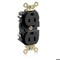 Leviton Straight Blade Receptacle, 5-15R, 15 A, 125V AC, Flush Mount, Self-Grounded M5262-E - alternate 1