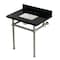 Kingston Brass 30" Black Granite Console Sink with Brass Legs, 8-Inch, 3-Hole, Black Granite/Brushed Nickel KVPK3030KBSQ8 - alternate 1