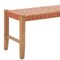 Homeroots 48in Tan and Brown Faux Leather and Solid Wood Upholstered Bench 668864 - alternate 2