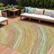 Homeroots 9' X 12' Gold Sky Blue And Coral Abstract Washable Indoor Outdoor Area Rug 631249 - alternate 1