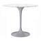 Homeroots 32" White And Gray Rounded Stone And Metal Pedestal Base Dining Table 520851 - alternate 2