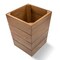 Homeroots 10in Traditional Solid Teak Small Waste Basket 475865 - alternate 1