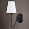 Vaxcel Briar 1 Light Matte Black Traditional Wall Sconce White Linen Shade W0474 - alternate 2