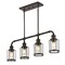 Jonathan Y Abbott 34" 4-Light Farmhouse Industrial Iron/Glass Linear LED Pendant, Oil Rubbed Bronze/Clear JYL7592A - alternate 1