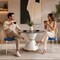 Leisuremod Euston Velvet Dining Chair with Woven Rattan Backrest & Stainless Frame, 2PK ECW17NBU2 - alternate 3