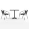 Flash Furniture Lila 27.5in Black Square Aluminum Indoor-Outdoor Table Set with 2 Black Slat Back Chairs TLH-ALUM-28SQ-017BK2-GG - alternate 3