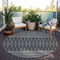 Homeroots 8' Gray Silver And Charcoal Round Tribal Washable Indoor Outdoor Area Rug 582568 - alternate 2