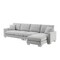 Homeroots 55" Light Gray Fabric Modular Sofa With Black Legs 568302 - alternate 2